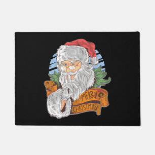 Merry Christmas with vintage Santa Claus Doormat
