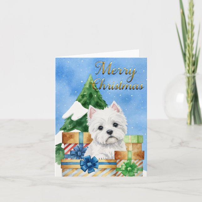 Merry Christmas with Westies Holiday Card (Front)