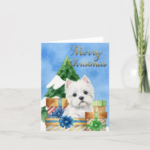 Merry Christmas with Westies Holiday Card