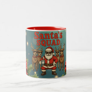 Merry Christmas with Winter Reindeer holiday gift Two-Tone Coffee Mug