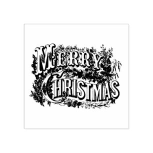 MERRY CHRISTMAS WOOD ART STAMP