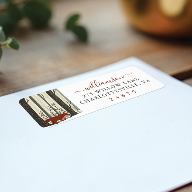 Merry Christmas Woodland Winter Forest Fox Address (Merry Christmas Woodland Winter Forest Fox Address Label)