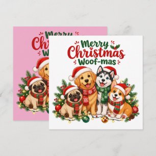 Merry Christmas Woof-mas Dog Lovers Card