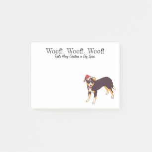 Merry Christmas Woof Woof Cute Dog in Santa Hat Post-it Notes