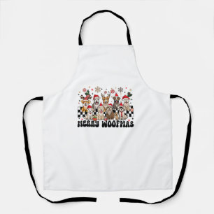 Merry Christmas Woofmas Dog Lovers Puppies Santa R Apron