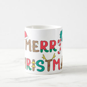 Merry Christmas word element Coffee Mug
