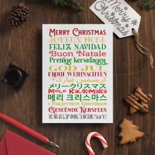 Merry Christmas World Languages with Scripture Holiday Card