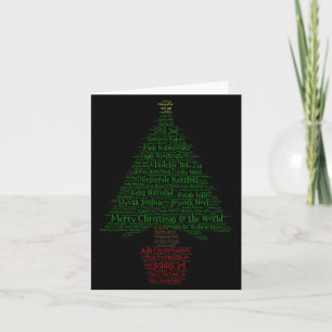Merry Christmas World Languages Word Tree  Card