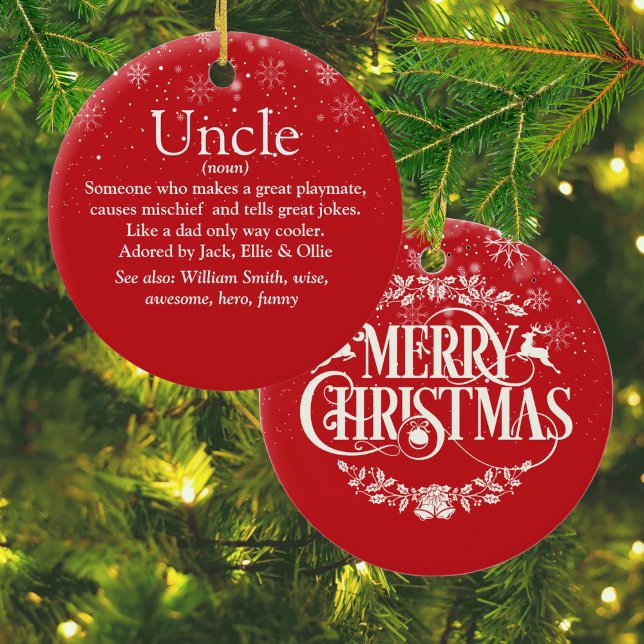 Merry Christmas World's Best Ever Uncle Definition Ceramic Tree Decoration (Merry Christmas World's Best Ever Uncle Definition Ceramic Ornament)