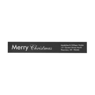 Merry Christmas Wraparound Return Address Label