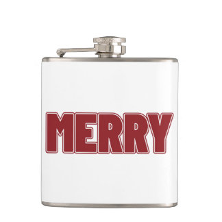 Merry Christmas Wrapped Flask