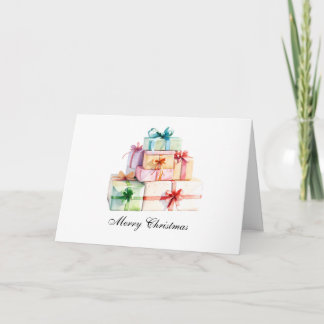 Merry Christmas Wrapped Gifts Thank You Card