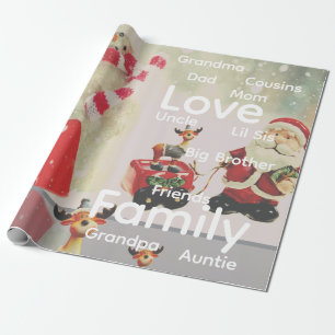 Merry Christmas Wrapping Family Love Friends Wrapping Paper
