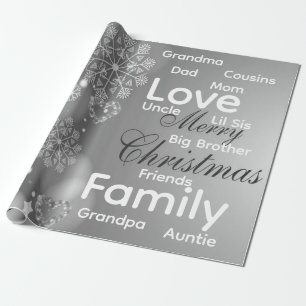 Merry Christmas Wrapping Family Love Friends Wrapping Paper