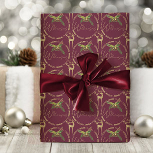 Merry Christmas Wrapping Paper Elegant Reindeer