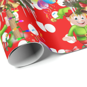 Merry Christmas Wrapping Paper Elf