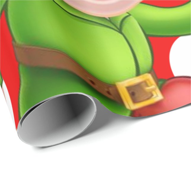 Merry Christmas Wrapping Paper Elf (Roll Corner)