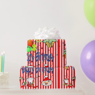Merry Christmas Wrapping Paper Happy Birthday 