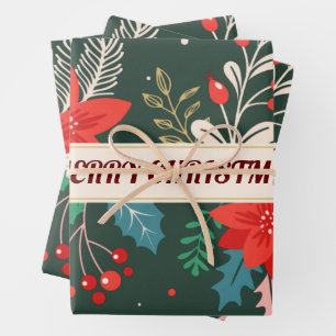 Merry Christmas Wrapping Paper Sheet