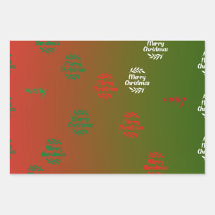 Merry Christmas Wrapping Paper Sheet