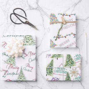 Merry Christmas Wrapping Paper Sheet