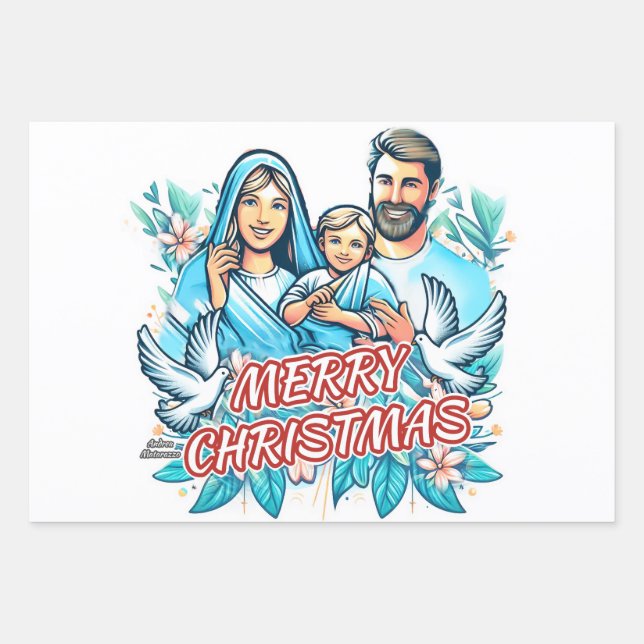 Merry Christmas  Wrapping Paper Sheet (Front)