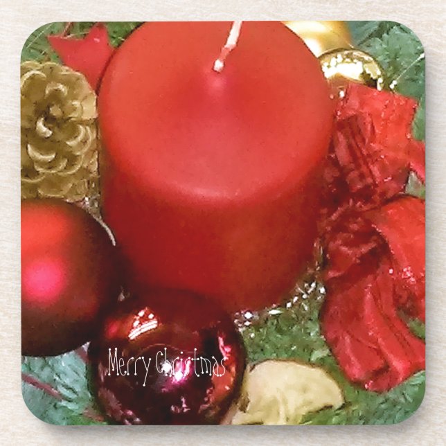 Merry Christmas Wreath Coaster (Front)