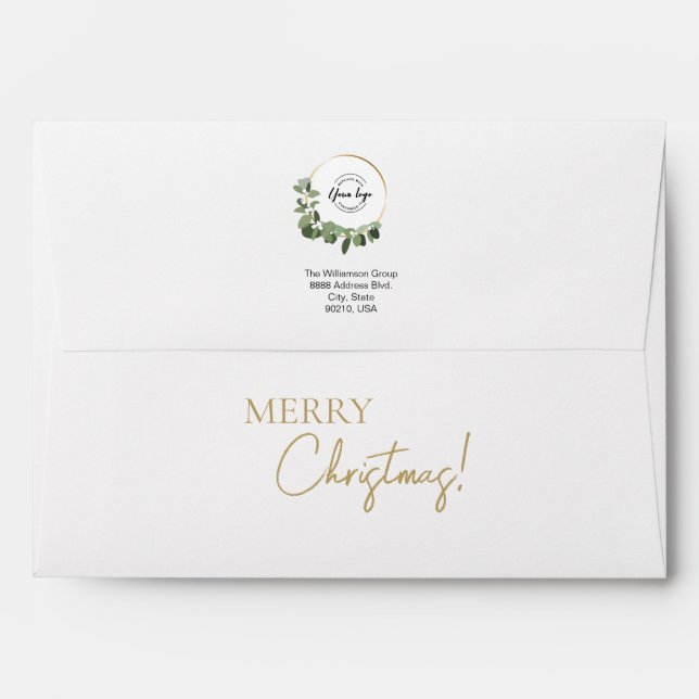 Merry Christmas Wreath Company logo return address Envelope (Back (Top Flap))