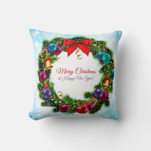 Merry Christmas Wreath Cushion