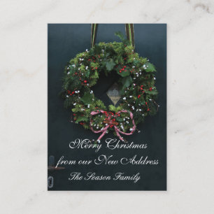 Merry Christmas wreath from our new address Enclosure Card