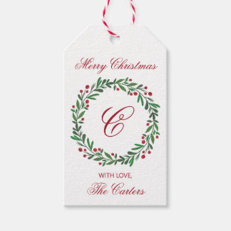 Merry Christmas Wreath Gift Tag