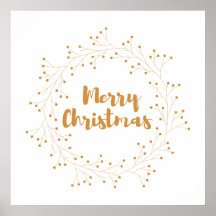 Merry Christmas wreath - golden