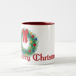 Merry Christmas Wreath Mug