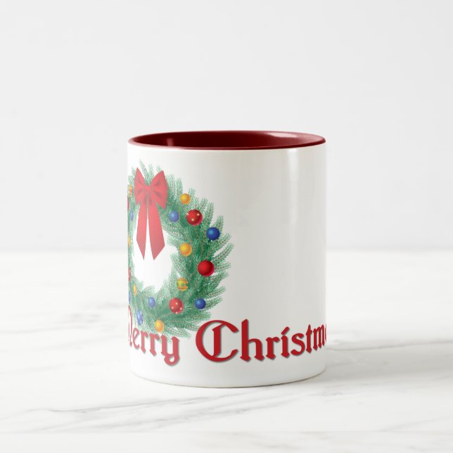 Merry Christmas Wreath Mug (Center)