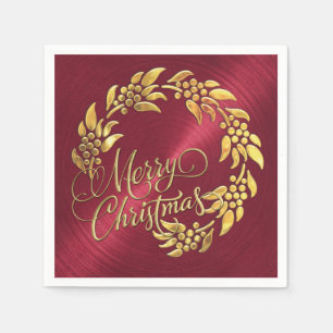 Merry Christmas Wreath Napkin