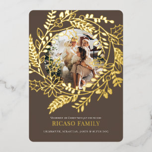 Merry Christmas Wreath Photo Card