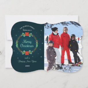 Merry Christmas Wreath Photo Card