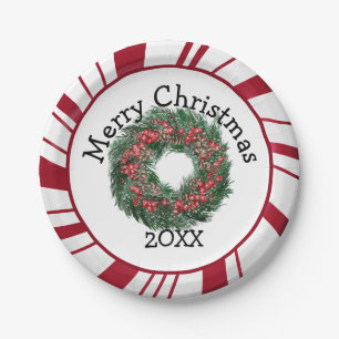 Merry Christmas Wreath Plates