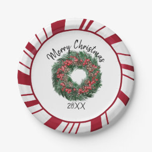 Merry Christmas Wreath Plates