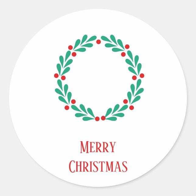 Merry Christmas wreath sticker (Front)