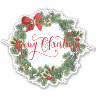 Merry Christmas wreath Sticker