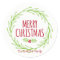 Merry Christmas Wreath Sticker Gift Tag
