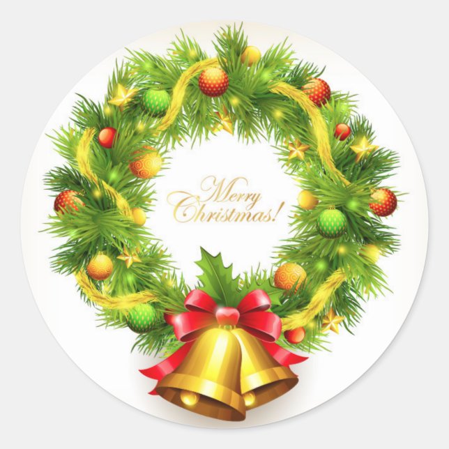 Merry Christmas Wreath Stickers (Front)
