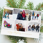 merry christmas written elegant | 6 Photo Collage Foil Holiday Card<br><div class="desc">Real Foil Christmas Holiday Cards - Fully Editable and Customisable
*Please contact me for any design questions</div>