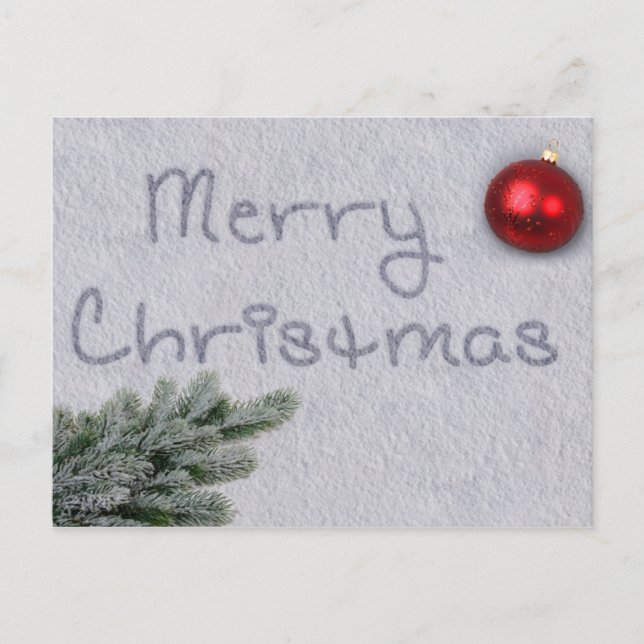 Merry Christmas written in the Snow Holiday Postcard (Front)
