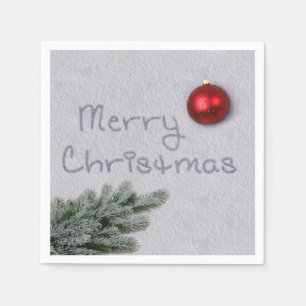 Merry Christmas written in the Snow Napkin