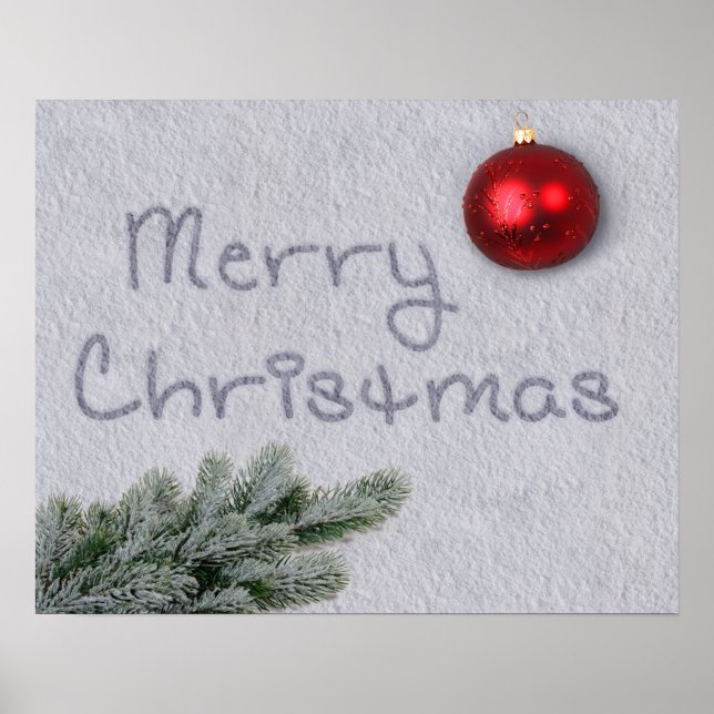 Merry Christmas written in the Snow Poster (Front)