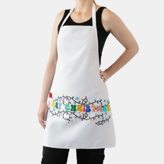 Merry christmas x mass , reindeer , santa claus apron