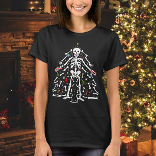 Merry Christmas X-ray Tech Christmas Tree Skeleton T-Shirt