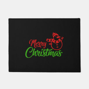 Merry Christmas X Snowman Doormat